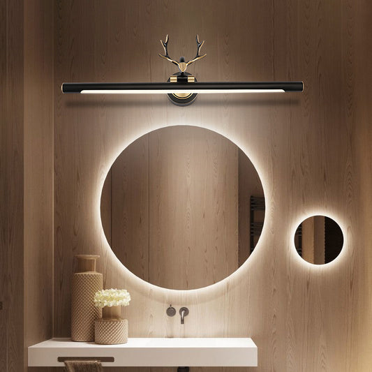 Antler Bathroom Vanity Lighting Rustic Metal LED Tube Wall Sconce Light with Adjustable Joint Clearhalo 'Vanity Lights' 'Wall Lights' Lighting' 2465906
