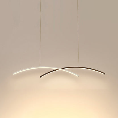 Black and White Arc Ceiling Lighting Simplicity LED Metal Hanging Island Light for Living Room Black-White Warm Clearhalo 'Ceiling Lights' 'Island Lights' Lighting' 2465967