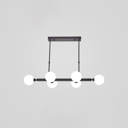 Opaline Glass Molecular Island Lighting Postmodern Style Suspension Light for Dining Room 6 Black Clearhalo 'Ceiling Lights' 'Island Lights' Lighting' 2465987