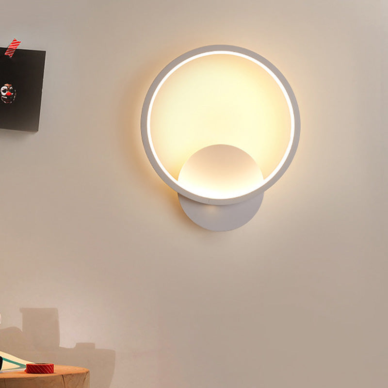 Halo Living Room Wall Sconce Lighting Acrylic Minimalistic LED Wall Light in White Clearhalo 'Modern wall lights' 'Modern' 'Wall Lamps & Sconces' 'Wall Lights' Lighting' 2466026