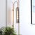 Mid-Century Gooseneck Wall Light Metal 1-Light Living Room Wall Sconce with Flute Glass Shade Smoke Gray Clearhalo 'Cast Iron' 'Glass' 'Industrial' 'Modern wall lights' 'Modern' 'Tiffany' 'Traditional wall lights' 'Wall Lamps & Sconces' 'Wall Lights' Lighting' 2466075