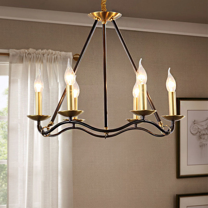 Metal Black Hanging Chandelier Candle 6/9/15 Bulbs Traditional Pendant Light Fixture for Living Room Clearhalo 'Ceiling Lights' 'Chandeliers' Lighting' options 246615