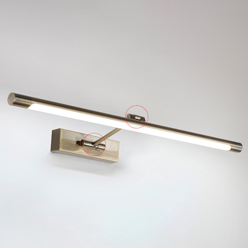 Tube LED Picture Light Minimalist Metal Bathroom Vanity Sconce Light with Swing Arm Clearhalo 'Cast Iron' 'Glass' 'Industrial' 'Modern wall lights' 'Modern' 'Tiffany' 'Traditional wall lights' 'Vanity Lights' 'Wall Lights' Lighting' 2466172
