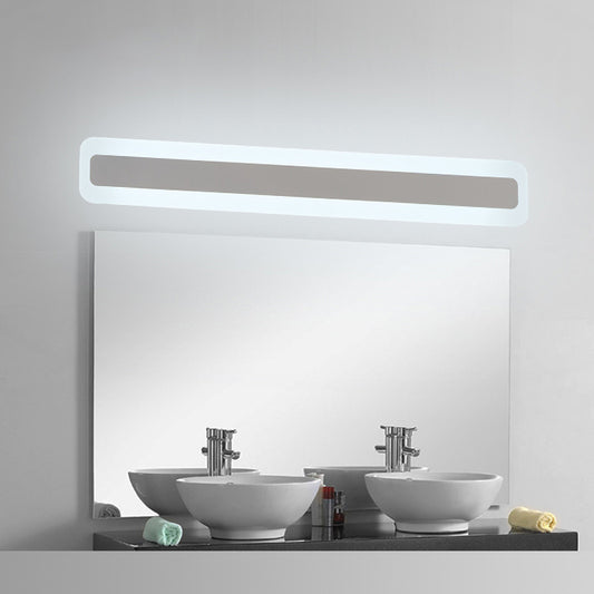 Ultrathin Bar Shaped Flush Wall Sconce Minimalist Acrylic White LED Vanity Light Fixture White Clearhalo 'Cast Iron' 'Glass' 'Industrial' 'Modern wall lights' 'Modern' 'Tiffany' 'Traditional wall lights' 'Vanity Lights' 'Wall Lights' Lighting' 2466176