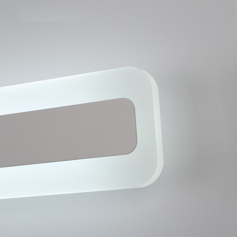 Ultrathin Bar Shaped Flush Wall Sconce Minimalist Acrylic White LED Vanity Light Fixture Clearhalo 'Cast Iron' 'Glass' 'Industrial' 'Modern wall lights' 'Modern' 'Tiffany' 'Traditional wall lights' 'Vanity Lights' 'Wall Lights' Lighting' 2466178