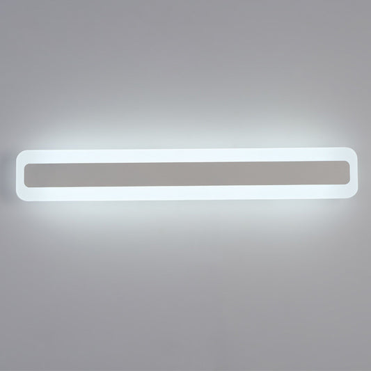 Ultrathin Bar Shaped Flush Wall Sconce Minimalist Acrylic White LED Vanity Light Fixture Clearhalo 'Cast Iron' 'Glass' 'Industrial' 'Modern wall lights' 'Modern' 'Tiffany' 'Traditional wall lights' 'Vanity Lights' 'Wall Lights' Lighting' 2466179