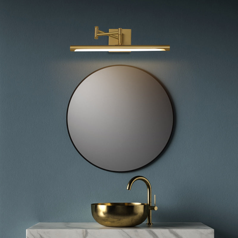 Foldable Brass Tube Vanity Sconce Light Antiqued Metal Powder Room LED Wall Lamp Clearhalo 'Vanity Lights' 'Wall Lights' Lighting' 2466187
