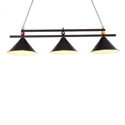 Conical Metal Hanging Island Light Industrial Billiard Club Suspension Pendant Light Clearhalo 'Ceiling Lights' 'Island Lights' Lighting' 2466200