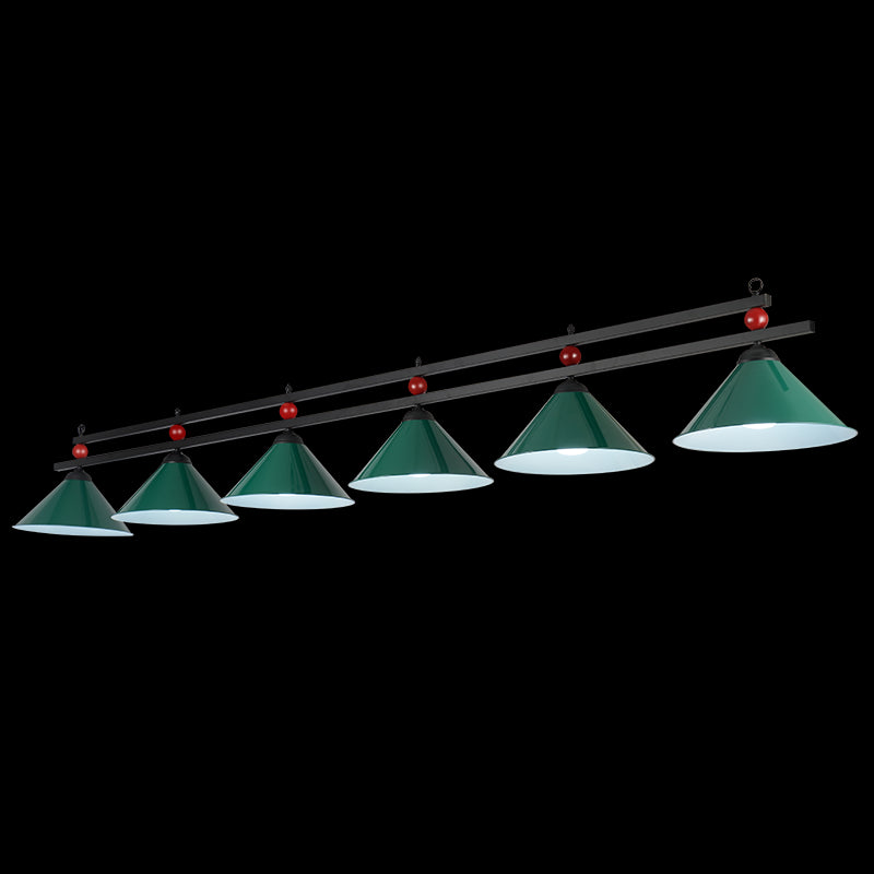Conical Metal Hanging Island Light Industrial Billiard Club Suspension Pendant Light 6 Green Clearhalo 'Ceiling Lights' 'Island Lights' Lighting' 2466206