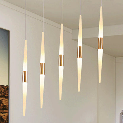 Acrylic Flute Cluster Pendant Light Modernist 5/6 Lights White Ceiling Hanging Lamp Fixture with Round/Linear Canopy in White/Warm Light 5 White Clearhalo 'Ceiling Lights' 'Modern Pendants' 'Modern' 'Pendant Lights' 'Pendants' Lighting' 246633