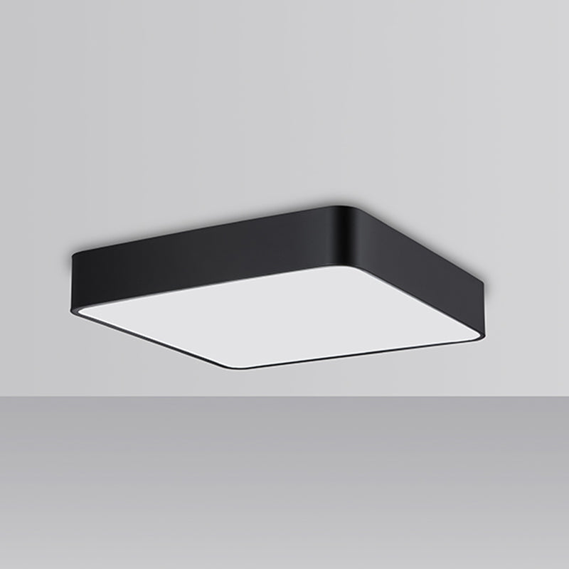 Black Square Flushmount Ceiling Lamp Nordic Metal LED Flush Light Fixture for Office Clearhalo 'Ceiling Lights' 'Close To Ceiling Lights' 'Close to ceiling' 'Flush mount' Lighting' 2466346