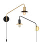 Metal Swing Arm Sconce Lamp Industrial Style Single Living Room Reading Light with Saucer Lampshade Clearhalo 'Art deco wall lights' 'Cast Iron' 'Glass' 'Industrial wall lights' 'Industrial' 'Middle century wall lights' 'Modern' 'Rustic wall lights' 'Tiffany' 'Traditional wall lights' 'Wall Lamps & Sconces' 'Wall Lights' Lighting' 2466443