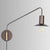 Metal Swing Arm Sconce Lamp Industrial Style Single Living Room Reading Light with Saucer Lampshade Coffee Plug In Clearhalo 'Art deco wall lights' 'Cast Iron' 'Glass' 'Industrial wall lights' 'Industrial' 'Middle century wall lights' 'Modern' 'Rustic wall lights' 'Tiffany' 'Traditional wall lights' 'Wall Lamps & Sconces' 'Wall Lights' Lighting' 2466457