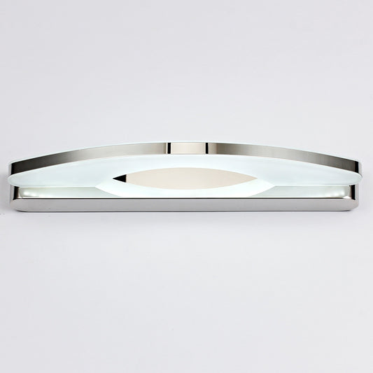 Chrome Arc Vanity Light Fixture Modern Style Stainless Steel LED Wall Sconce with Acrylic Diffuser Chrome Clearhalo 'Modern wall lights' 'Modern' 'Vanity Lights' 'Wall Lights' Lighting' 2466523