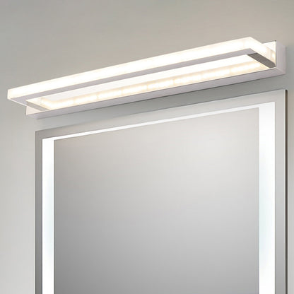 Acrylic Rectangular Vanity Sconce Acrylic Modernist LED Bath Wall Mounted Lamp in Chrome Chrome Clearhalo 'Modern wall lights' 'Modern' 'Vanity Lights' 'Wall Lights' Lighting' 2466533