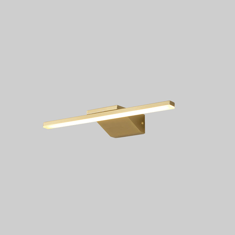 Linear LED Sconce Light Postmodern Style Acrylic Bath Wall Vanity Light in Brass Brass 16" Clearhalo 'Cast Iron' 'Glass' 'Industrial' 'Modern wall lights' 'Modern' 'Tiffany' 'Traditional wall lights' 'Vanity Lights' 'Wall Lights' Lighting' 2466560