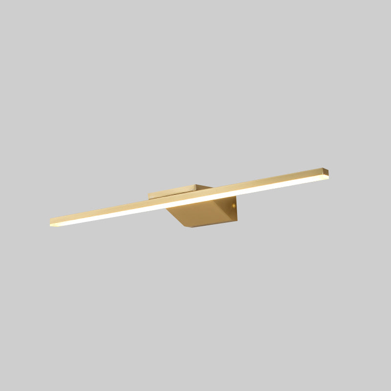 Linear LED Sconce Light Postmodern Style Acrylic Bath Wall Vanity Light in Brass Brass 21.5" Clearhalo 'Cast Iron' 'Glass' 'Industrial' 'Modern wall lights' 'Modern' 'Tiffany' 'Traditional wall lights' 'Vanity Lights' 'Wall Lights' Lighting' 2466561