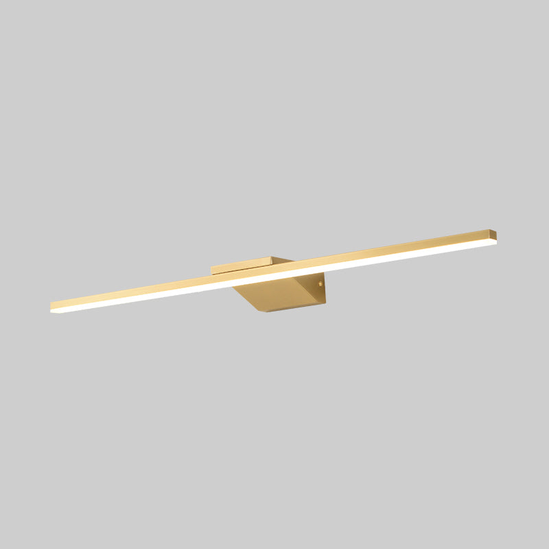Linear LED Sconce Light Postmodern Style Acrylic Bath Wall Vanity Light in Brass Brass 27.5" Clearhalo 'Cast Iron' 'Glass' 'Industrial' 'Modern wall lights' 'Modern' 'Tiffany' 'Traditional wall lights' 'Vanity Lights' 'Wall Lights' Lighting' 2466563