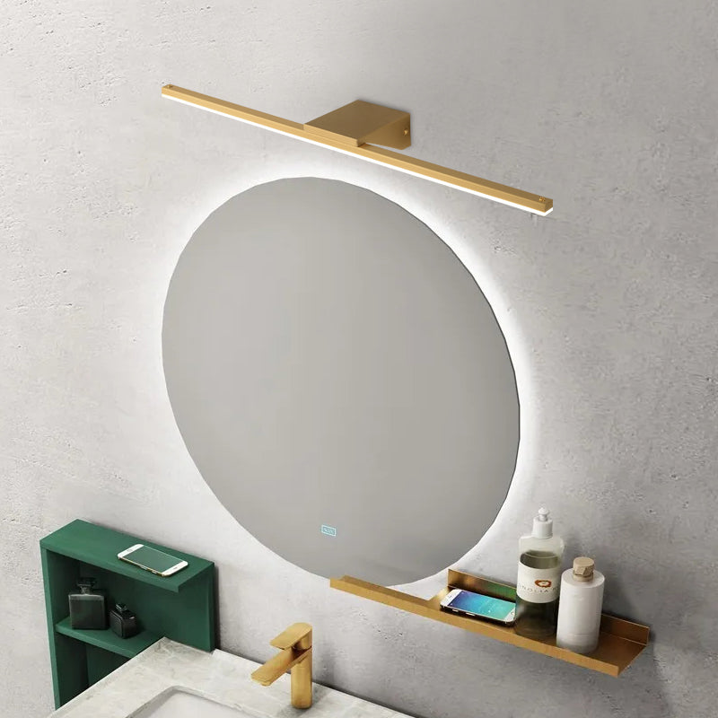 Linear LED Sconce Light Postmodern Style Acrylic Bath Wall Vanity Light in Brass Clearhalo 'Cast Iron' 'Glass' 'Industrial' 'Modern wall lights' 'Modern' 'Tiffany' 'Traditional wall lights' 'Vanity Lights' 'Wall Lights' Lighting' 2466564