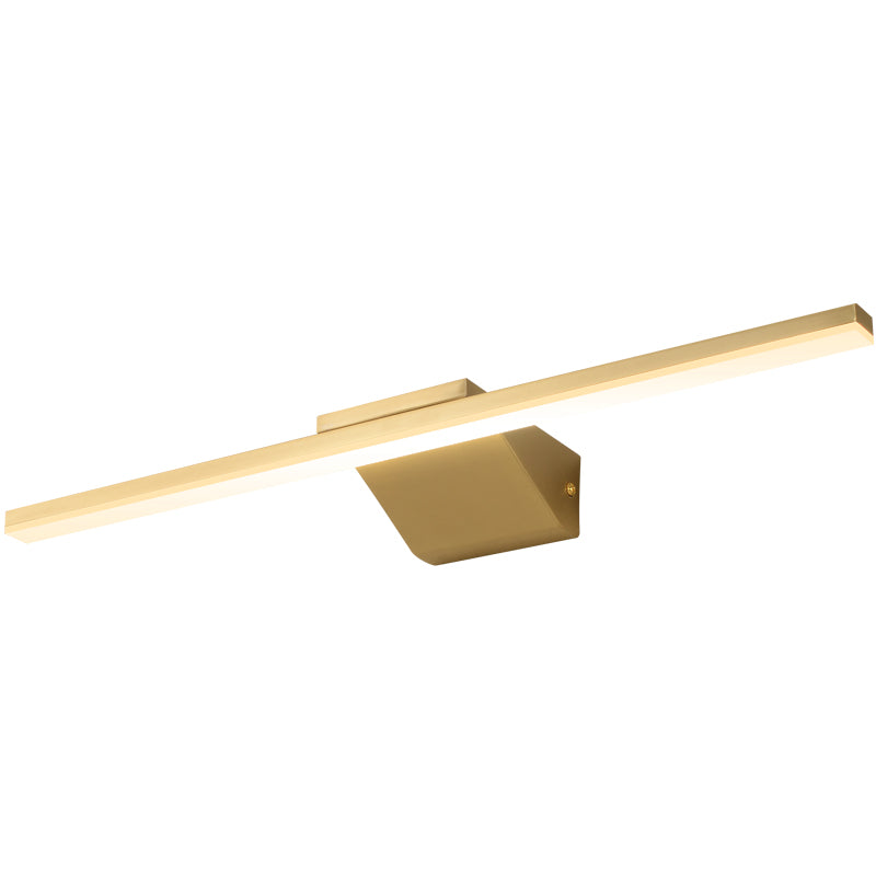 Linear LED Sconce Light Postmodern Style Acrylic Bath Wall Vanity Light in Brass Clearhalo 'Cast Iron' 'Glass' 'Industrial' 'Modern wall lights' 'Modern' 'Tiffany' 'Traditional wall lights' 'Vanity Lights' 'Wall Lights' Lighting' 2466566