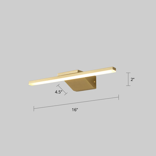 Linear LED Sconce Light Postmodern Style Acrylic Bath Wall Vanity Light in Brass Clearhalo 'Cast Iron' 'Glass' 'Industrial' 'Modern wall lights' 'Modern' 'Tiffany' 'Traditional wall lights' 'Vanity Lights' 'Wall Lights' Lighting' 2466567