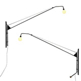 1 Bulb Fishing Rod Wall Lamp Fixture Industrial Black Metal Sconce Light with Open Bulb Design Clearhalo 'Art deco wall lights' 'Cast Iron' 'Glass' 'Industrial wall lights' 'Industrial' 'Middle century wall lights' 'Modern' 'Rustic wall lights' 'Tiffany' 'Traditional wall lights' 'Wall Lamps & Sconces' 'Wall Lights' Lighting' 2466622