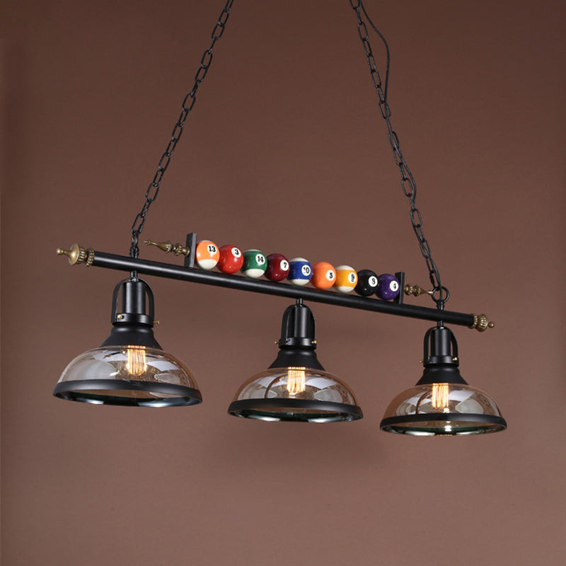 Shaded Hanging Light Fixture Industrial Metal Island Pendant with Billiard Decoration Clearhalo 'Ceiling Lights' 'Close To Ceiling Lights' 'Glass shade' 'Glass' 'Island Lights' Lighting' 2466682