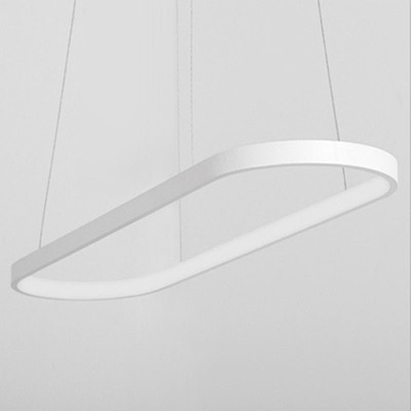 Flow Shape Ceiling Hang Light Artistic Metal Dining Room LED Pendant Lighting Fixture White Clearhalo 'Ceiling Lights' 'Island Lights' Lighting' 2466703