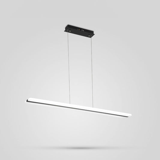 Black and White Plank Hanging Lamp Simple LED Acrylic Island Lighting Fixture over Table Black-White Clearhalo 'Ceiling Lights' 'Island Lights' Lighting' 2466767