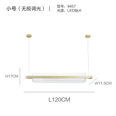 Nordic Linear Island Lamp Acrylic Dining Room LED Pendant Lighting Fixture in Gold Gold 47" Clearhalo 'Ceiling Lights' 'Island Lights' Lighting' 2466771