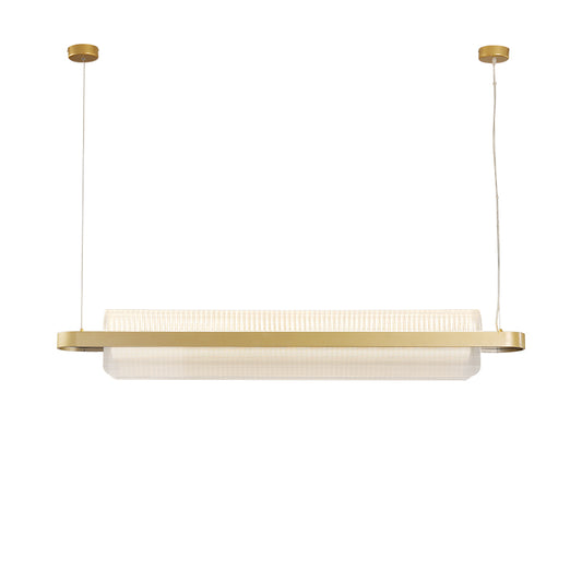 Nordic Linear Island Lamp Acrylic Dining Room LED Pendant Lighting Fixture in Gold Clearhalo 'Ceiling Lights' 'Island Lights' Lighting' 2466775