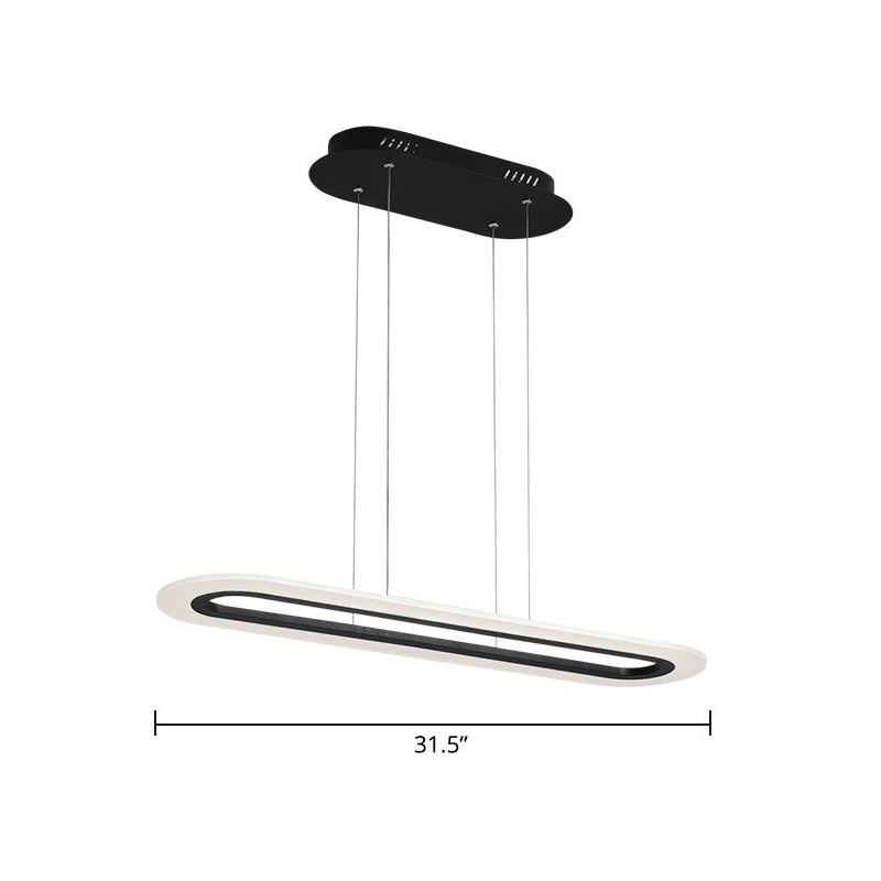 Acrylic Oblong LED Suspension Light Fixture Minimalist Style Hanging Lamp over Island Clearhalo 'Ceiling Lights' 'Island Lights' Lighting' 2466787