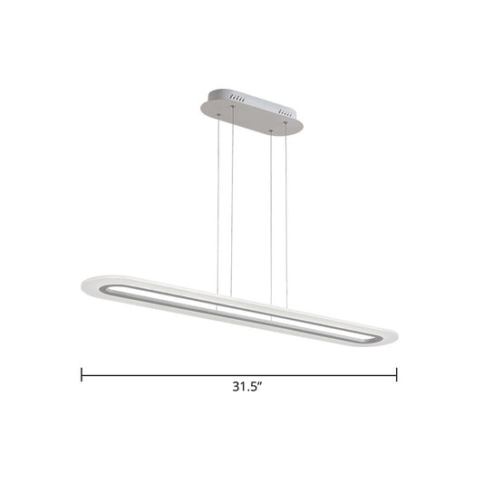 Acrylic Oblong LED Suspension Light Fixture Minimalist Style Hanging Lamp over Island Clearhalo 'Ceiling Lights' 'Island Lights' Lighting' 2466788