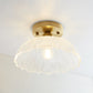 Brass Shaded Small Flushmount Lighting Countryside Single Bathroom Semi Flush Ceiling Light Clearhalo 'Ceiling Lights' 'Close To Ceiling Lights' 'Close to ceiling' 'Semi-flushmount' Lighting' 2466813