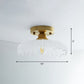 Brass Shaded Small Flushmount Lighting Countryside Single Bathroom Semi Flush Ceiling Light Clearhalo 'Ceiling Lights' 'Close To Ceiling Lights' 'Close to ceiling' 'Semi-flushmount' Lighting' 2466830