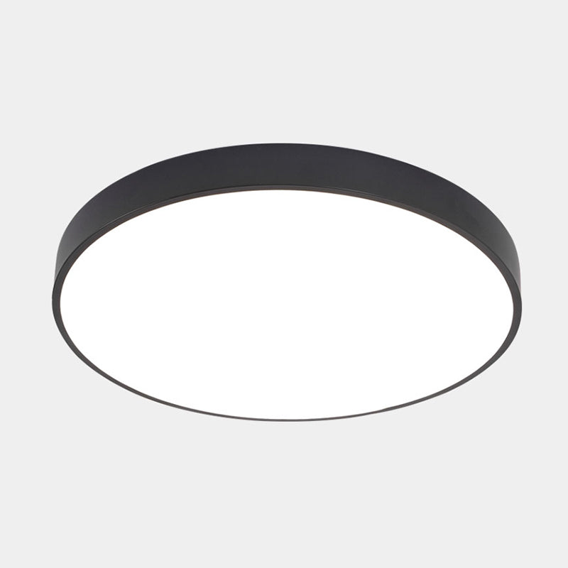 Round Corridor LED Flush Light Fixture Metal Nordic Ceiling Lighting with Acrylic Diffuser Black Clearhalo 'Ceiling Lights' 'Close To Ceiling Lights' 'Close to ceiling' 'Flush mount' Lighting' 2466835
