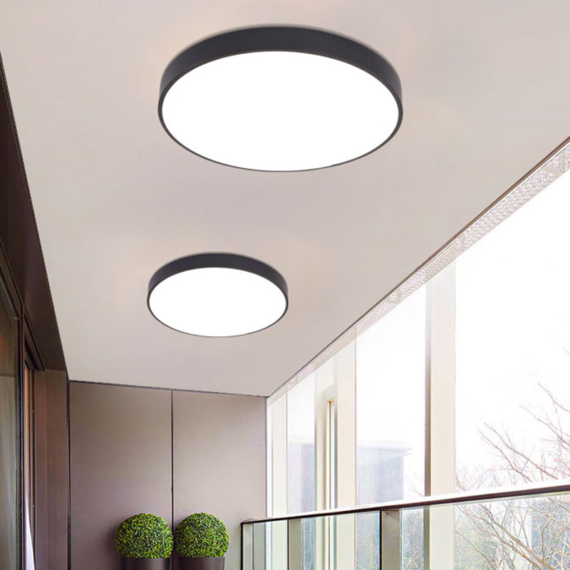 Round Corridor LED Flush Light Fixture Metal Nordic Ceiling Lighting with Acrylic Diffuser Clearhalo 'Ceiling Lights' 'Close To Ceiling Lights' 'Close to ceiling' 'Flush mount' Lighting' 2466839