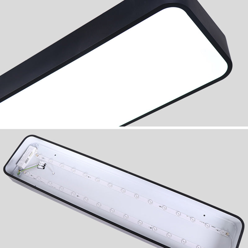 Black Rectangular Ceiling Light Fixture Simple LED Aluminum Flush Mount ...