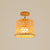 Cage Style Aisle Semi Flush Light Bamboo Single-Bulb Asian Ceiling Mounted Light in Wood Wood Birdcage Clearhalo 'Ceiling Lights' 'Close To Ceiling Lights' 'Close to ceiling' 'Semi-flushmount' Lighting' 2466879