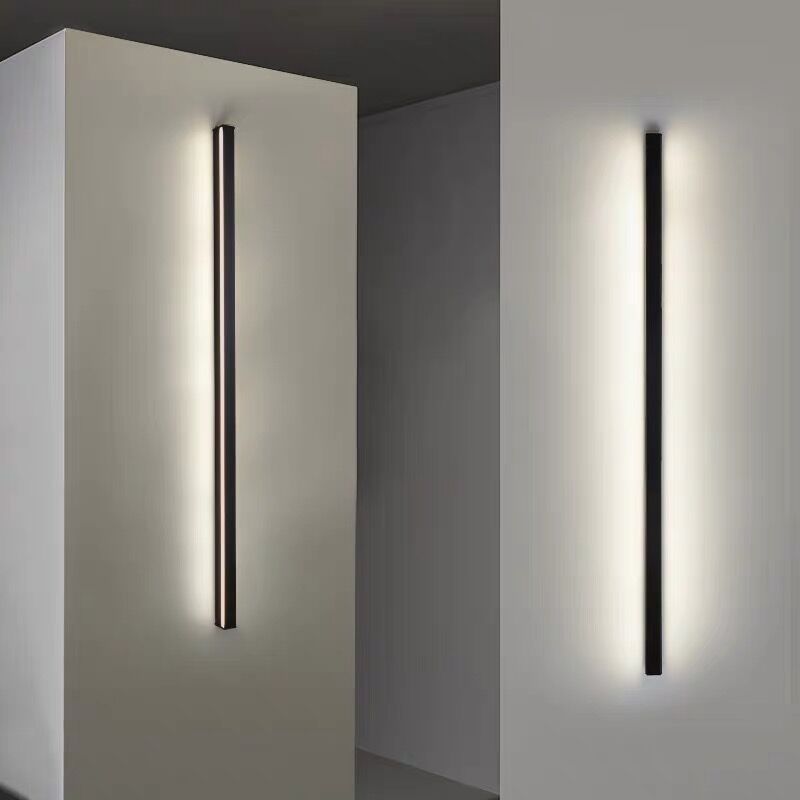 Linear Flush Mount Wall Sconce Simplicity Metal Hallway LED Wall Mount Light in Black Clearhalo 'Cast Iron' 'Glass' 'Industrial' 'Modern wall lights' 'Modern' 'Tiffany' 'Traditional wall lights' 'Wall Lamps & Sconces' 'Wall Lights' Lighting' 2466905