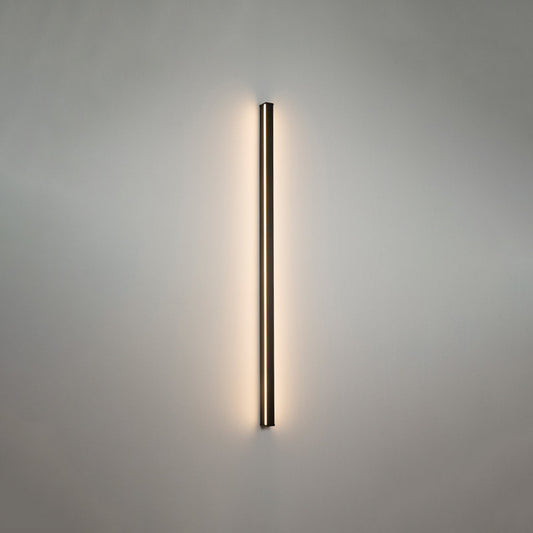 Linear Flush Mount Wall Sconce Simplicity Metal Hallway LED Wall Mount Light in Black Black 39" Clearhalo 'Cast Iron' 'Glass' 'Industrial' 'Modern wall lights' 'Modern' 'Tiffany' 'Traditional wall lights' 'Wall Lamps & Sconces' 'Wall Lights' Lighting' 2466912