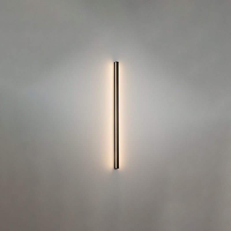 Linear Flush Mount Wall Sconce Simplicity Metal Hallway LED Wall Mount Light in Black Clearhalo 'Cast Iron' 'Glass' 'Industrial' 'Modern wall lights' 'Modern' 'Tiffany' 'Traditional wall lights' 'Wall Lamps & Sconces' 'Wall Lights' Lighting' 2466923