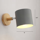 Rotatable Shade Metal Wall Mounted Reading Light Macaron Style 1-Light Wall Lamp for Bedroom Clearhalo 'Wall Lamps & Sconces' 'Wall Lights' Lighting' 2466997