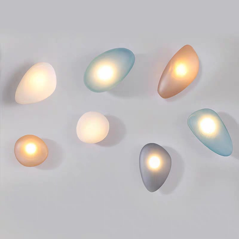 Frosted Glass Cobblestone Wall Sconce Art Deco 1-Light Wall Mount Light for Living Room Clearhalo 'Cast Iron' 'Glass' 'Industrial' 'Modern wall lights' 'Modern' 'Tiffany' 'Traditional wall lights' 'Wall Lamps & Sconces' 'Wall Lights' Lighting' 2467028