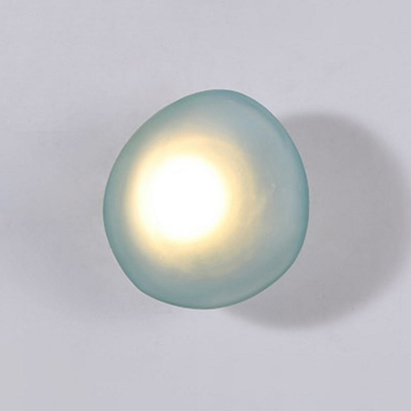 Frosted Glass Cobblestone Wall Sconce Art Deco 1-Light Wall Mount Light for Living Room Blue Globe Clearhalo 'Cast Iron' 'Glass' 'Industrial' 'Modern wall lights' 'Modern' 'Tiffany' 'Traditional wall lights' 'Wall Lamps & Sconces' 'Wall Lights' Lighting' 2467029