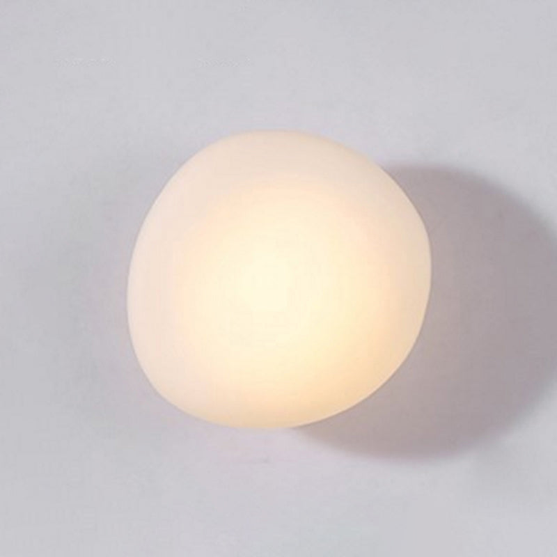 Frosted Glass Cobblestone Wall Sconce Art Deco 1-Light Wall Mount Light for Living Room White Globe Clearhalo 'Cast Iron' 'Glass' 'Industrial' 'Modern wall lights' 'Modern' 'Tiffany' 'Traditional wall lights' 'Wall Lamps & Sconces' 'Wall Lights' Lighting' 2467030
