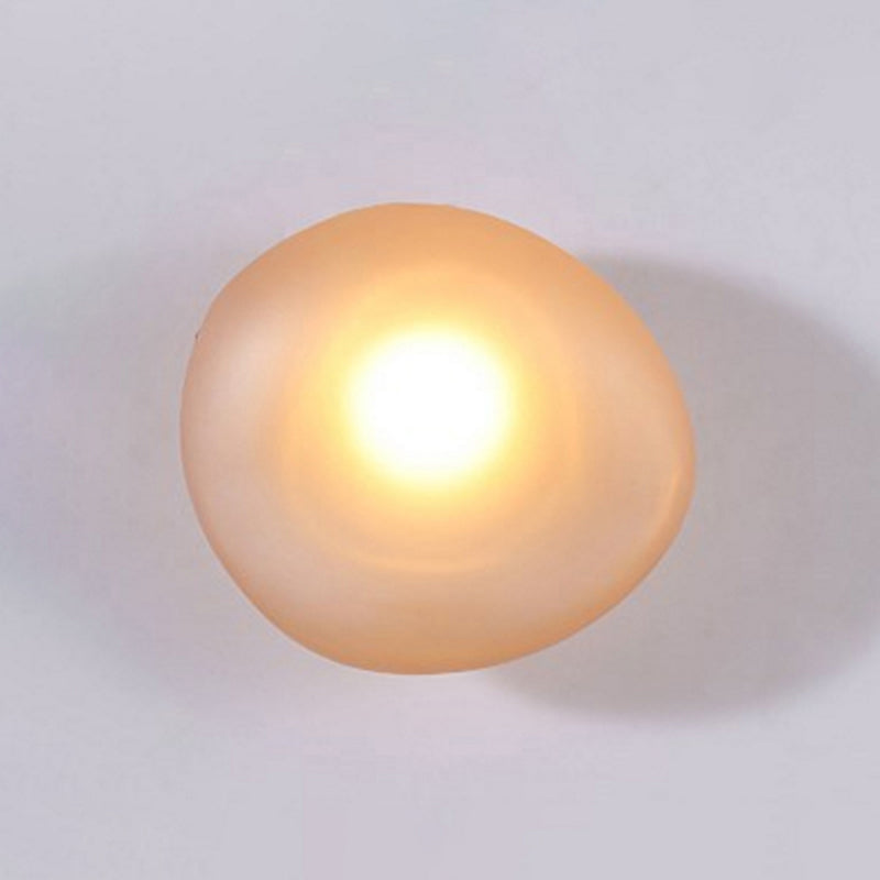 Frosted Glass Cobblestone Wall Sconce Art Deco 1-Light Wall Mount Light for Living Room Amber Globe Clearhalo 'Cast Iron' 'Glass' 'Industrial' 'Modern wall lights' 'Modern' 'Tiffany' 'Traditional wall lights' 'Wall Lamps & Sconces' 'Wall Lights' Lighting' 2467033