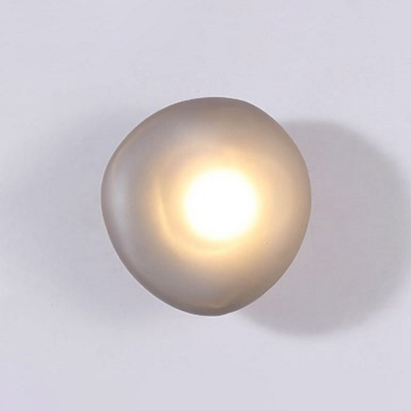 Frosted Glass Cobblestone Wall Sconce Art Deco 1-Light Wall Mount Light for Living Room Grey Globe Clearhalo 'Cast Iron' 'Glass' 'Industrial' 'Modern wall lights' 'Modern' 'Tiffany' 'Traditional wall lights' 'Wall Lamps & Sconces' 'Wall Lights' Lighting' 2467034
