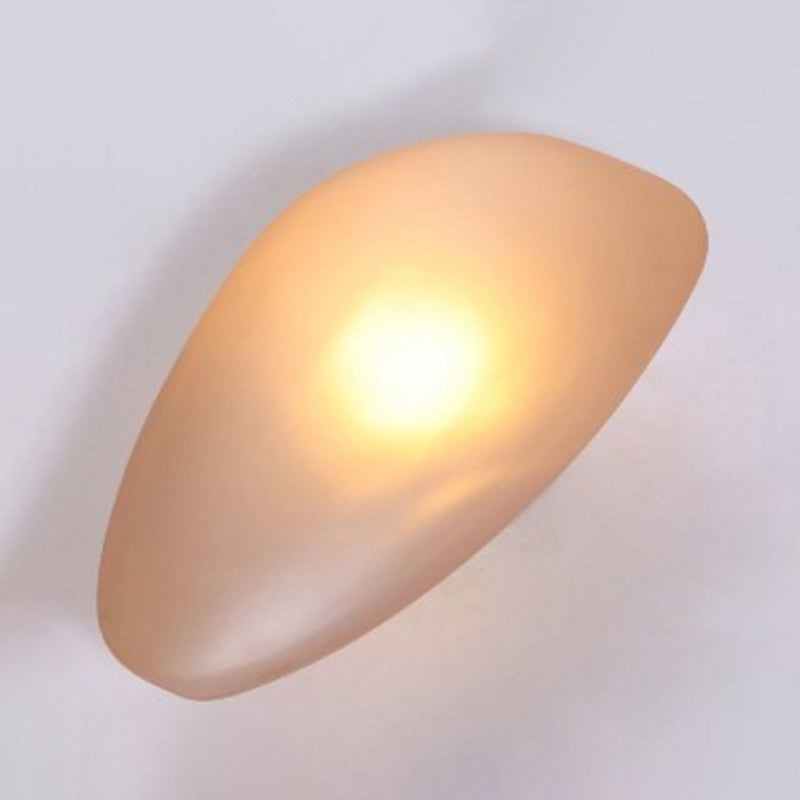 Frosted Glass Cobblestone Wall Sconce Art Deco 1-Light Wall Mount Light for Living Room Amber Long Cone Clearhalo 'Cast Iron' 'Glass' 'Industrial' 'Modern wall lights' 'Modern' 'Tiffany' 'Traditional wall lights' 'Wall Lamps & Sconces' 'Wall Lights' Lighting' 2467042