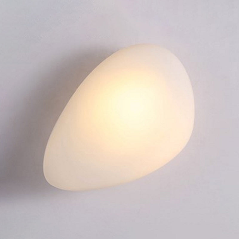 Frosted Glass Cobblestone Wall Sconce Art Deco 1-Light Wall Mount Light for Living Room White Fillet Clearhalo 'Cast Iron' 'Glass' 'Industrial' 'Modern wall lights' 'Modern' 'Tiffany' 'Traditional wall lights' 'Wall Lamps & Sconces' 'Wall Lights' Lighting' 2467046